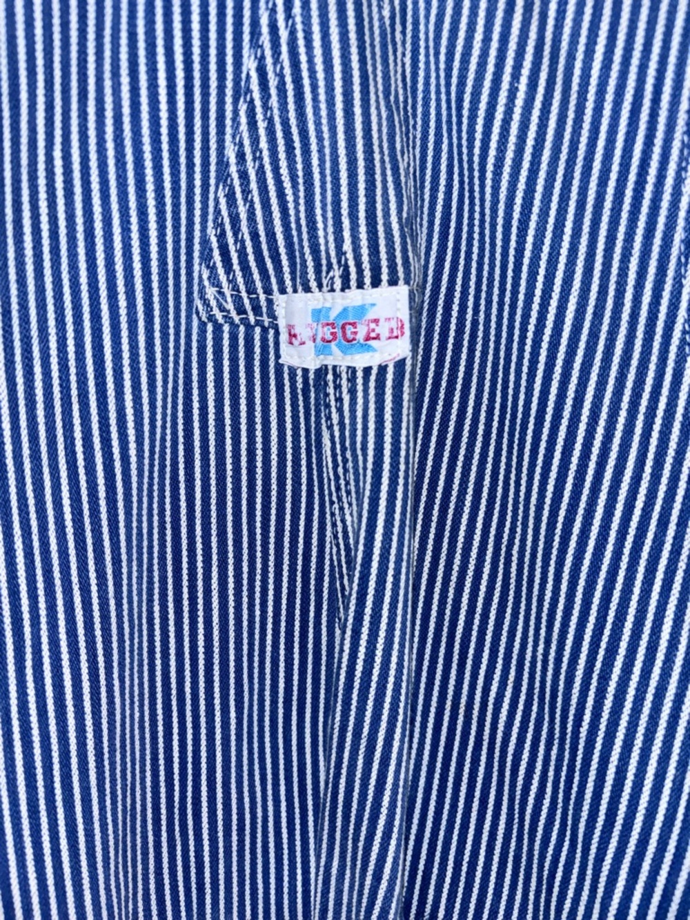 Vintage 80s Rugged Denim Men’s Bib Overalls Jeans USA 36 X 32 Pinstriped - Picture 6 of 6